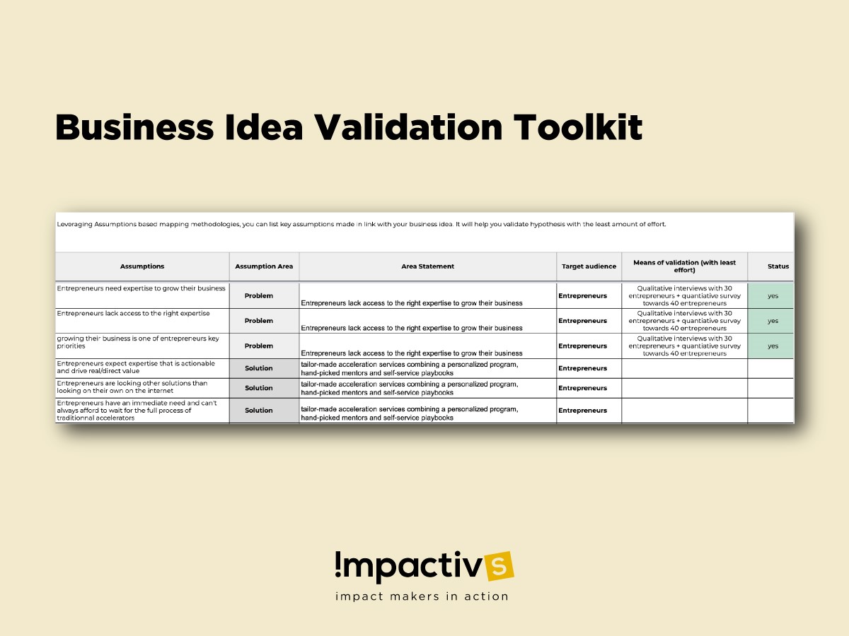 Business Idea Validation toolkit
