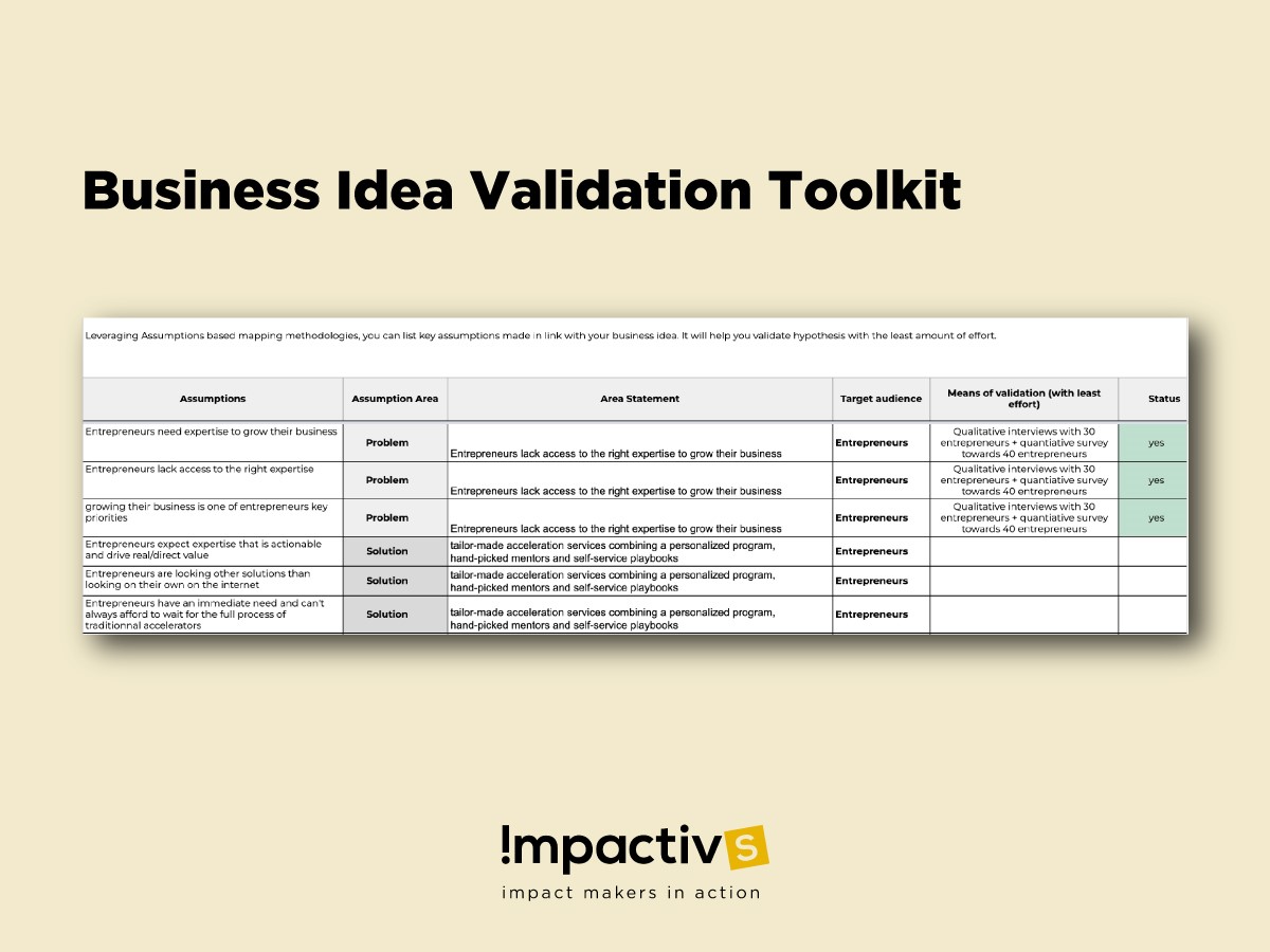 Business Idea Validation toolkit Business Idea Validation toolkit